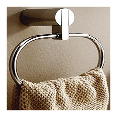 Anillo de toalla, toalla de baño de cromo de latón, cocina óvalo moderno accesorios de baño de toalla de mano soporte de toalla de montaje en pared