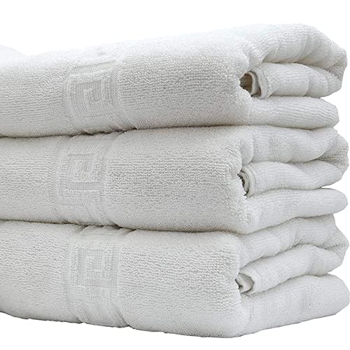 Elige ADP Home - Pack de 6 Und. Toalla Greca, 100% ALGODÓN, Textil para HOSTELERÍA, (Blanco, 100 X 150 CM)