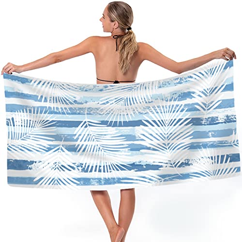 LEcylankEr Toalla de playa de microfibra de 180 x 75 cm, para mujer, toalla de baño grande para playa, secado rápido, 360 g (rayas)
