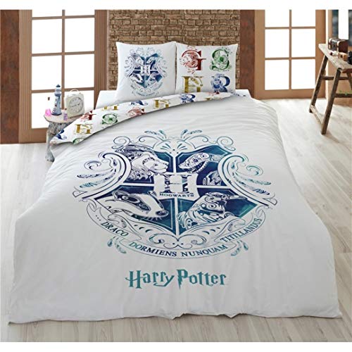Juego de ropa de cama de Harry Potter, funda nórdica de 240 x 220 cm, 2 fundas de almohada y sábana bajera de 160 x 200 cm, 100% algodón