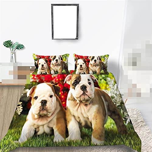 Animal perro ropa de cama conjunto 3D impresión moda edredón cama grande cama doble diseño completo lindo perro mascota perro cama