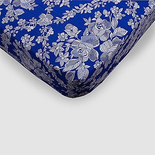 Purpura Home Funda de colchón Estampada Azul con Cremallera 100% poliéster Varias Medidas Disponibles (Cama 80, Azul)