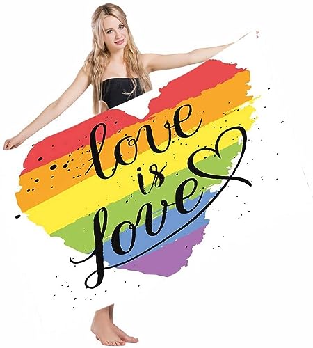 Toalla De Baño Orgullo LGBT Gay Lesbian Parade Loves Mano Inspiradora Escritura Pintura Strokesistic Toalla De Absorbente Toallas Ducha Microfibra Natación Toalla para Viaje 80x130 cm
