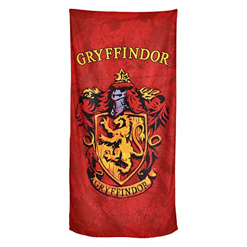 Toalla de Playa de Elbenwald Harry Potter con Casas Gryffindor Abrigo de Armas Motivo 90x180cm Rojo