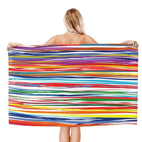 Toallas de playa con diseño de arco iris de arte abstracto, toallas de baño de gran tamaño, toalla de playa grande, toalla de microfibra, sábanas de baño de lujo, toallas para adultos, baño, ducha,