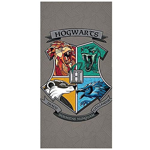 Warner Bros Toalla Hogwarts Harry Potter Algodon, Juventud Unisex, Multicolor (Multicolor), Talla Única