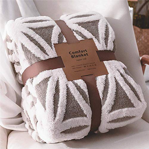 TEALP Sherpa Fleece Blanket Fluffy Soft Blanket Dual Sided Throw Blanket Travel Camping Blanket fit Couch Sofa Bed (Gris, 63x79 Pulgadas)