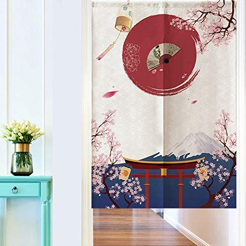 Wifehelper Separador de Puerta de Estilo japonés, Cortinas de Medio sombreado para niños habitación Dormitorio Cocina Tienda Restaurante 85 * 120 cm