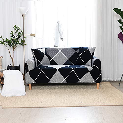 SDINAZ Fundas de sofá 4 plazas Elasticas Ajustables Impermeable Impresión Protector de sofá