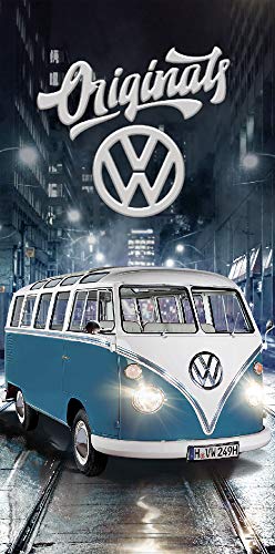 BERONAGE Original Volkswagen - Toalla de baño para Volkswagen Bulli (75 cm x 150 cm), Color Azul