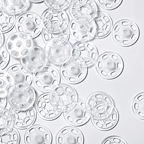 40 Pares de Botones de Broche de Presión de Plástico Botones Transparentes Botones a Presión Invisibles de Coser Botón de Presión Botones Transparentes de Plástico (21 mm/ 0,83 Pulgadas)