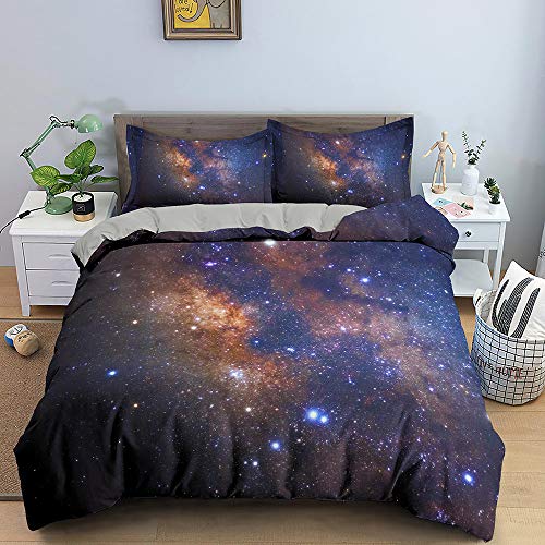 Juego Sábanas De Cama Estampadas 3 Piezas - 3D Galaxia Cielo Estrellado Nórdica Cubierta Set Single Double Twin Queen King Size 2/3Pcs Juegos De Cama De Microfibra Set Edredón Traje Para Niñas Ni