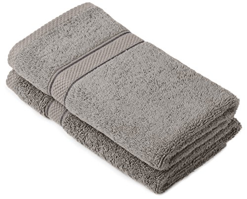 Pinzon by Amazon - Juego de toallas de algodón egipcio (2 toallas de manos), color gris