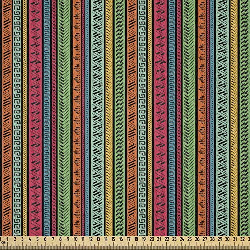 ABAKUHAUS Hippie Tela por Metro, Nativo Fronteras, Microfibra Decorativa para Artes y Manualidades, 2M (230x200cm), Multicolor