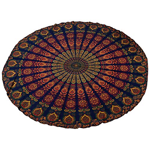 Stylo Culture Indiano roundie Pareos Mandala gettare Pavone occhio BLU Arancio 72 