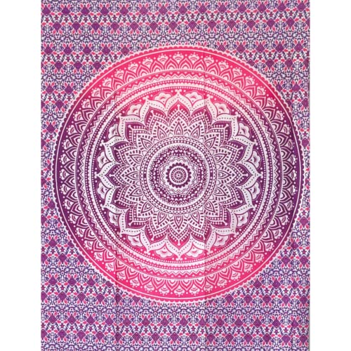 MOMOMUS Toalla de Playa Antiarena Individual - A Modo de Fina Manta de Pícnic y Playa para una Persona - Ideal como Alfombra Ligera de Meditación con Motivo Mandala - Lila, 72 x 105 cm