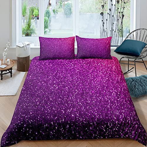 SJSXWQN Funda Nordica Cama 150 Violeta Nordico Cama 150 para Niños Adultos con Cremallera cómodo y Transpirable Microfibra Fundas Nordicas 220x240 cm + 2 Fundas de Almohada 50x80 cm