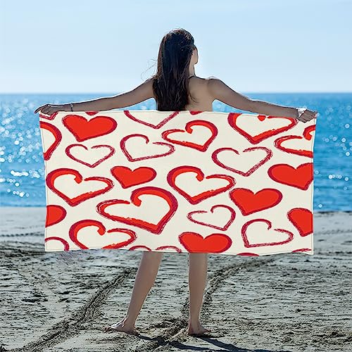 GUYOS Toalla de playa romántica de dibujos animados, 100% microfibra, de secado rápido, sin arena, ligera, grande, toalla de playa para spa