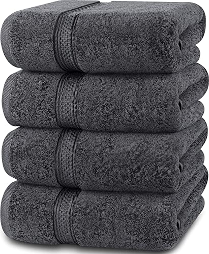 Utopia Towels - Conjunto de Toallas de baño (Paquete de 4, 69 x 137 cm) Toallas de algodón 100% Ring-Spun (Gris)