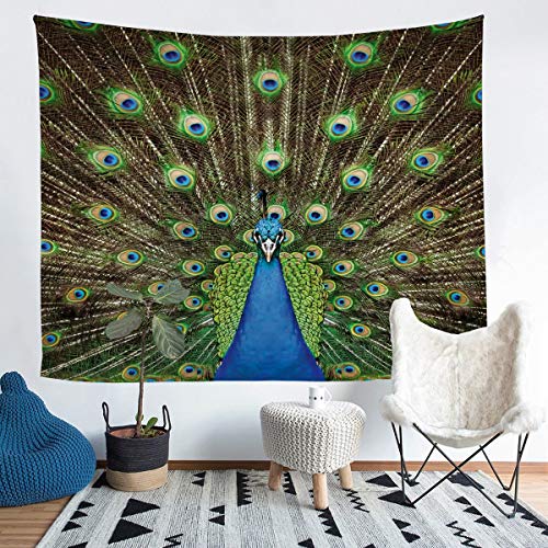 Edredón de pavo real elegante de lujo 3D con estampado de pájaros, para mujeres, temática de animales, manta de pared para niños, niñas, diseño de plumas de pavo real, manta decoración de la habitaci
