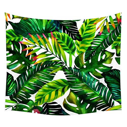 KHKJ Tapiz de Pared de Tela con patrón de Planta Tropical, Tapiz artístico de Mandala de Hoja, Manta, Toalla de Playa, Tapiz de Pared de Yoga A10, 200x180cm
