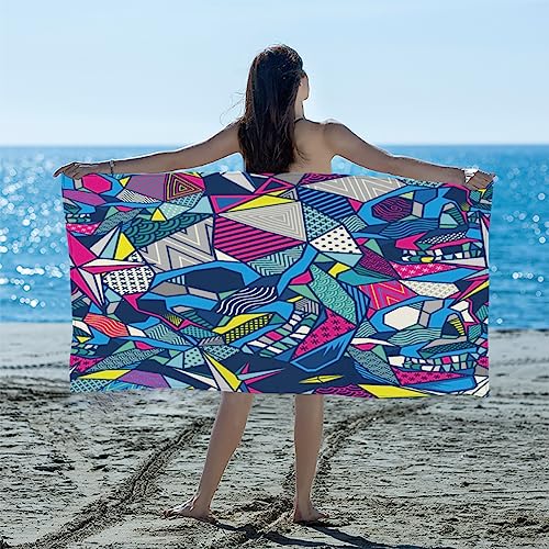 GUYOS Abstract Art Graffiti Punk-Toalla de playa 100% microfibra de 31 x 61 pulgadas, toallas grandes, suaves y absorbentes, ideal para baño de playa o como manta, paquete de 2