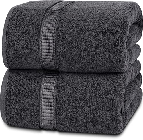 Utopia Towels - Lujosa Toalla de Baño Jumbo (90 x 180 CM, Gris) - 100% Algodón Ring Spun Altamente Absorbente y de Secado Rápido - Sábana de Baño Súper Suave (Paquete de 2)