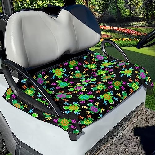 Dolyues Funda de asiento de carrito de golf con estampado de rana, lavable, de poliéster, se adapta a la mayoría de carritos de golf, toalla de asiento universal para carrito de golf, accesorios para