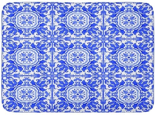 IUBBKI Azulejo portugués Azulejo Azulejo Azulejos Azul y Blanco Hermosos Patrones para Fundas Teléfonos Inteligentes Toallas Ropa Ropa de Baño Alfombra Decoración Alfombra