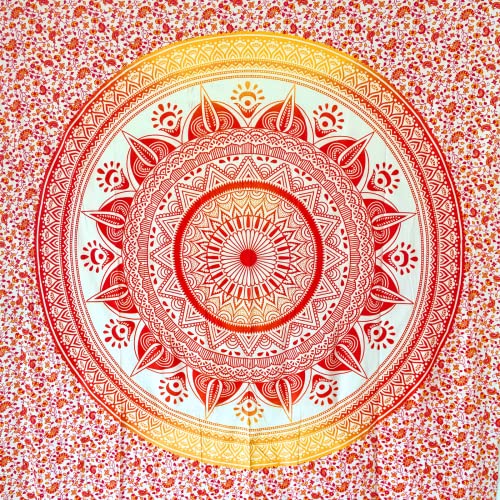 MOMOMUS Tapiz Mandala Sol - Aesthetic, Grande, Multiuso - Tapices de Pared Decorativos Ideales para la Decoración del Hogar, Habitación o Salón - Amarillo